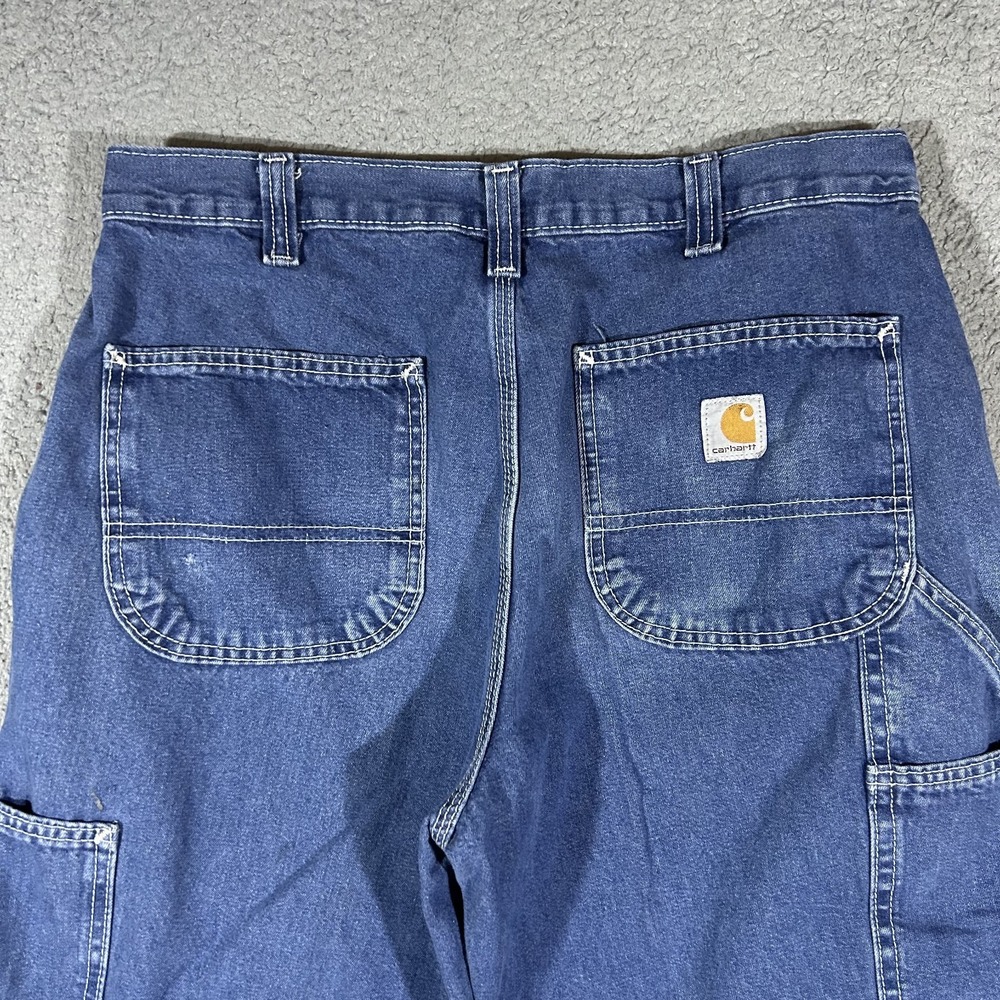 Carhartt Men's Jeans Dungaree Fit Denim Work Pants Blue Cotton 34x30 #3883 - Picture 5 of 9